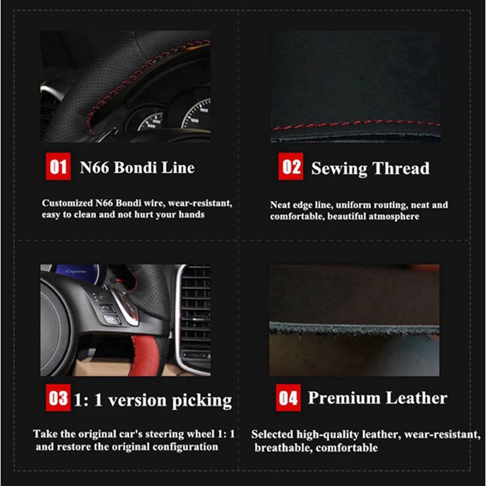 Perforated Microfiber Leather Car Steering Wheel Cover For Toyota Camry 2018 Corolla RAV4 Avalon Crown 2019 Steering Wrap