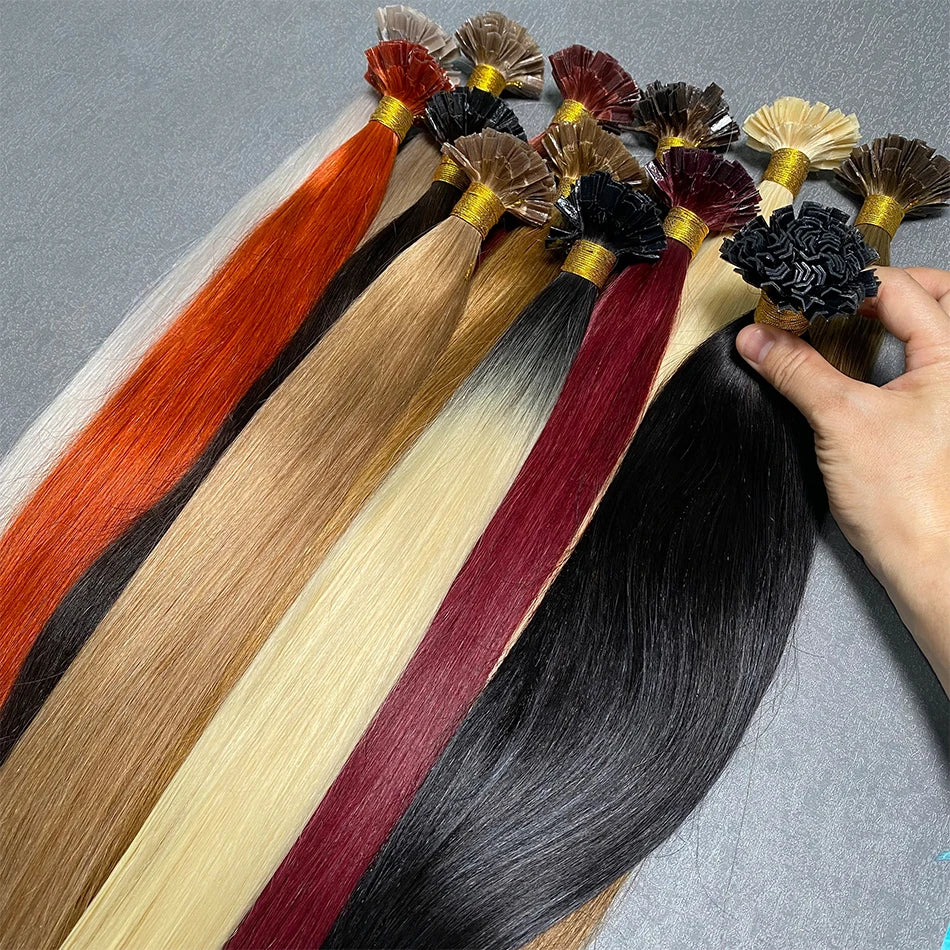 V Tip Human Hair Extension Fusion Hair Silky Straight Dark Brown Pre Bonded V Shape Keratin Hair Vietnamese Remy Hair For Salon