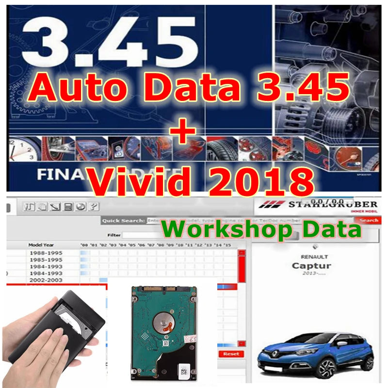 2026 Hot Auto Data 3.45 Car Software Vivid Workshop Data Atris-Stakis Technik 2018.01V Multi languages Polish Spanish Link HDD