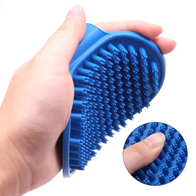 Rubber Dog Bath Brush with Ring Handle - Pet Shedding Comb - photo 5