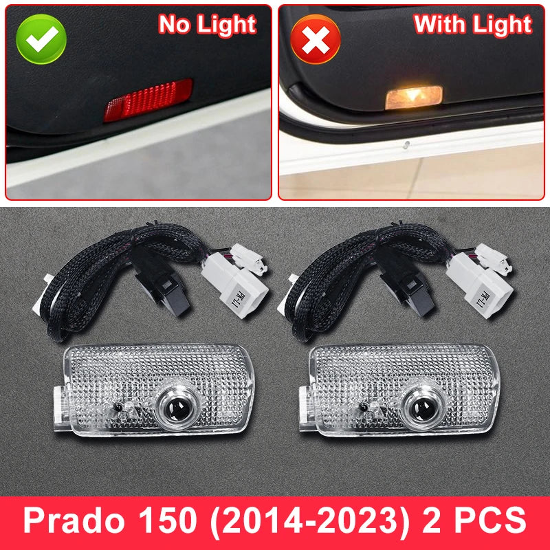 For Toyota Land Cruiser Prado 150 2010-2023 Interior Upgraded  Accessories LC150 FJ150 Car Door Lower Corner light courtesy lamp