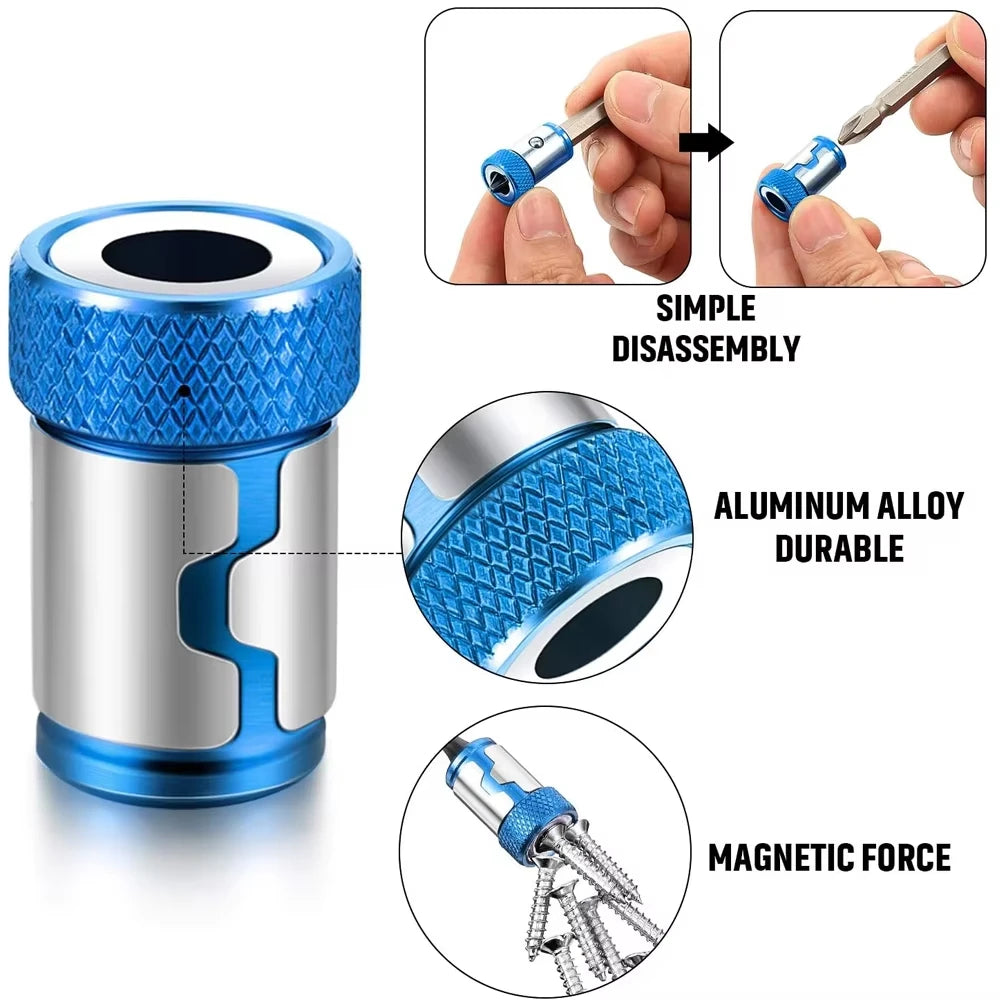 1 Pcs Magnetic Screw Rings Magnetized Ring Screwdriver Bits For 1/4 Inch 6.35MM Screwdriver Bits Electric Screwdriver Bits