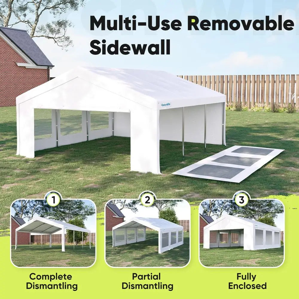 20x20 Heavy Duty Party Tent with Rollup Ventilated Mesh WindowsampCover, Outdoor Event Shelter for Parties Wedding Carports Can