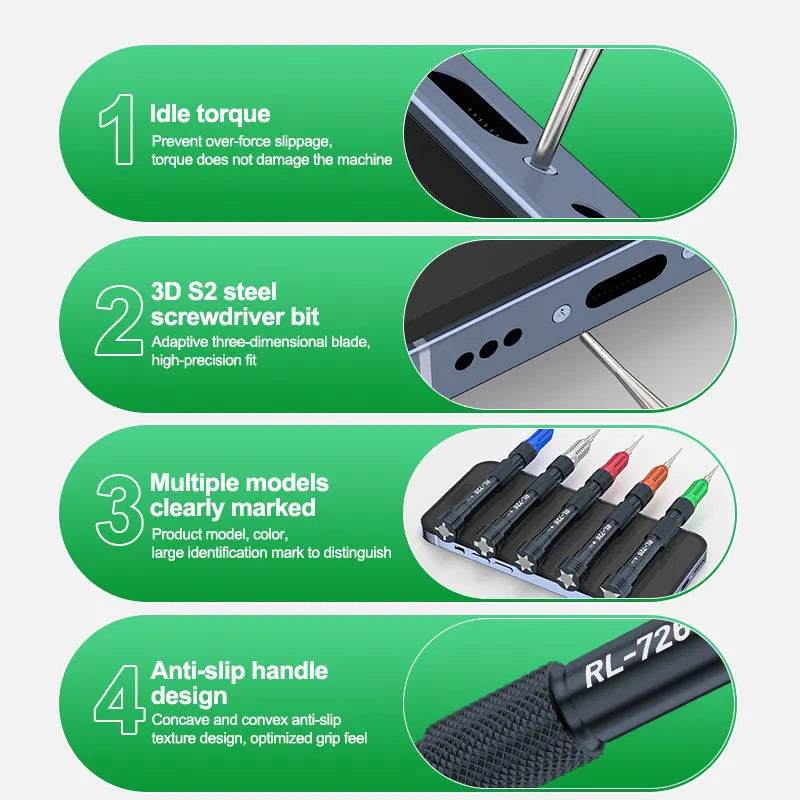 RELIFE RL-726A 3D Torque Screwdriver Anti-slip Prevent Over-force Slippage for Mobile Phone and Tablet Computer Repair Tools