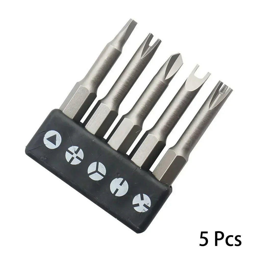 Precision Y U Shaped Triangle Screwdriver Magnetic Bit 1/4in Inner Cross Three Points Screw Driver Security Tip For Power Drill