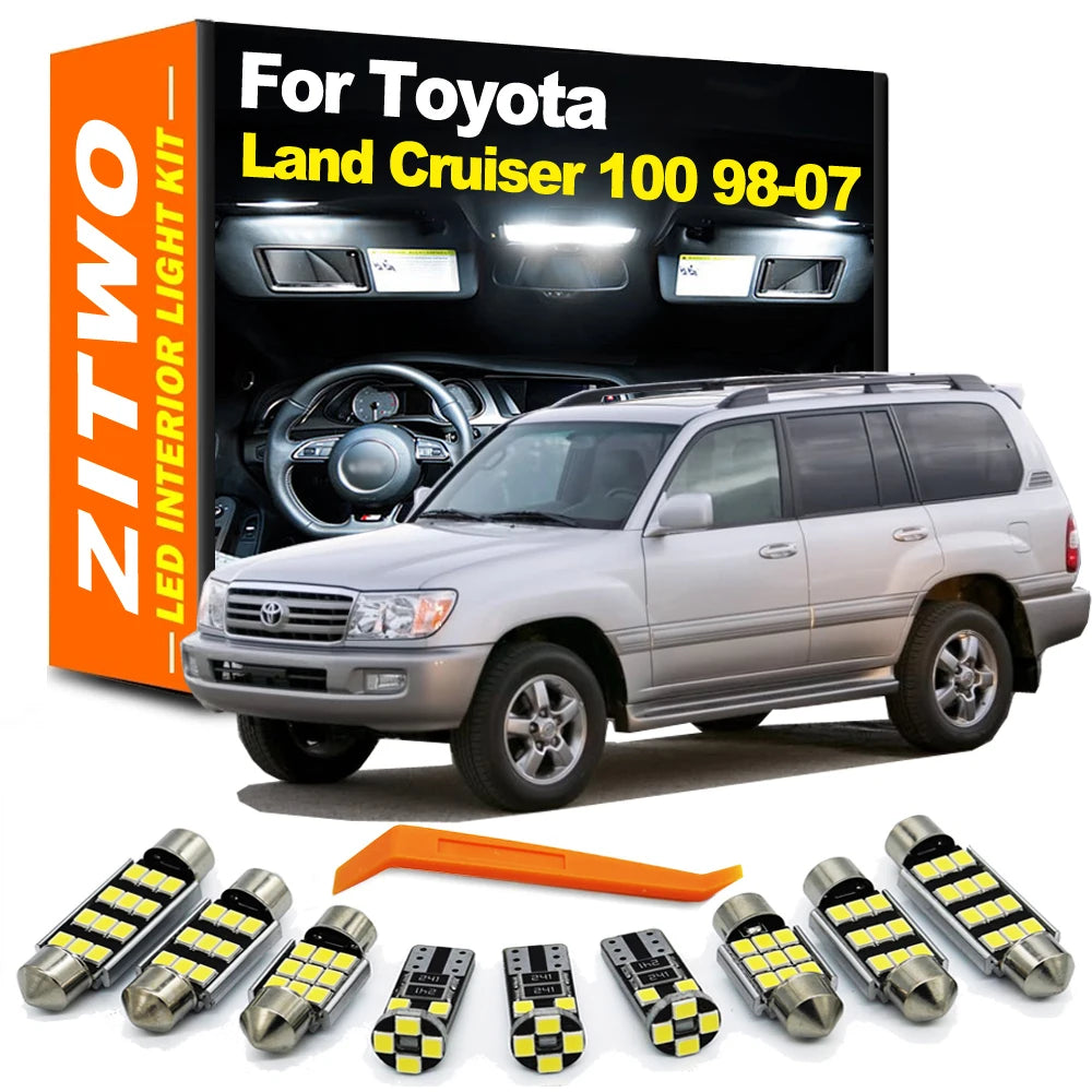 ZITWO 19Pcs LED Interior Dome Map Reading Light Kit For Toyota Land Cruiser 100 LC100 1998- 2001 2002 2003 2004 2005 2006 2007
