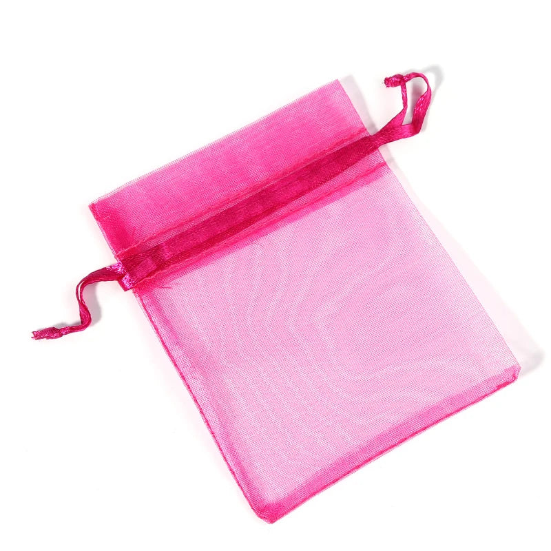 10pcs Organza Gift Bags – Sheer Tulle Mesh Pouches for Wedding Favors, Candy, Jewelry & Party Packaging | Solid Color