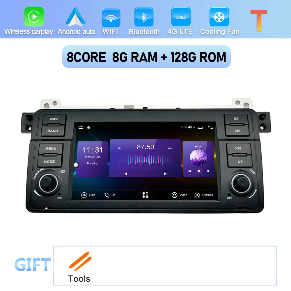 Car Stereo with Apple CarPlay & Android Auto, Compatible with BMW 3 Series E46 (1999-2005)