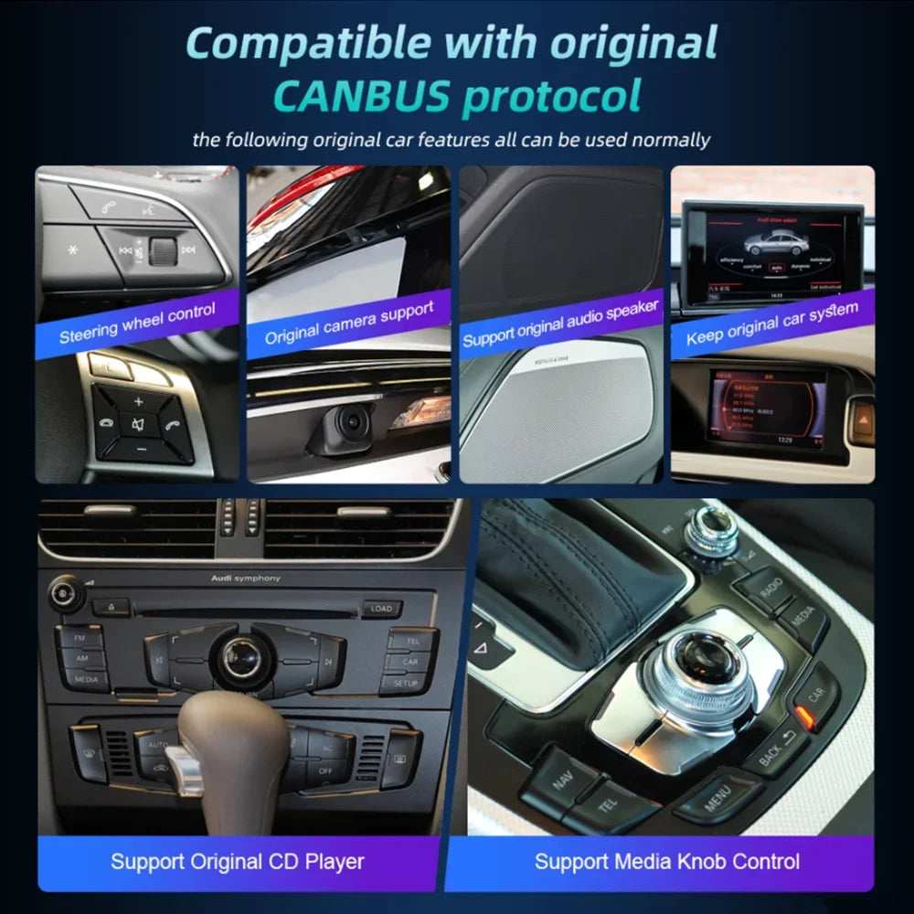 12.3" Car Stereo with Apple CarPlay & Android Auto, Compatible with Audi A4 A5 Q5 B9 (2016-2023)