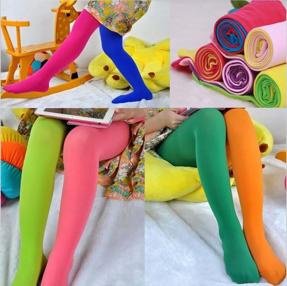 Candy Color Stretch Tights for Girls & Women — Soft Footed Dance Pantyhose