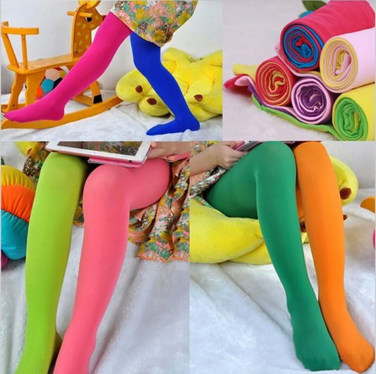 Candy Color Stretch Tights for Girls & Women — Soft Footed Dance Pantyhose