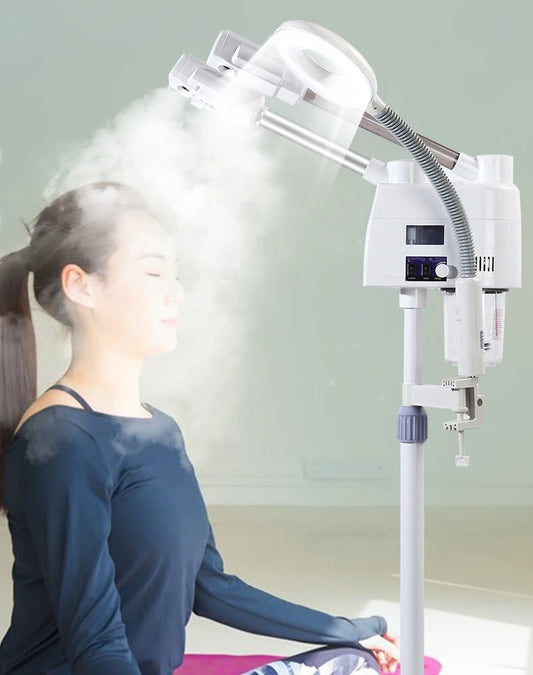 Beauty Salon Professional Facial Steamer Machine 3 in 1 with Magnifying Led Light