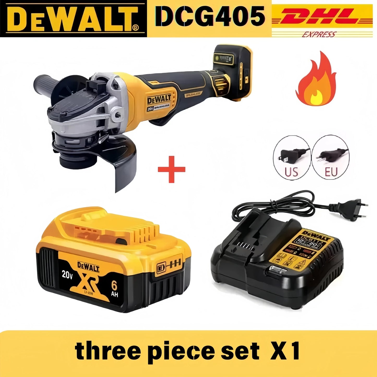 DEWALT DCG405 125mm flat head angle grinder bare machine tool cutting machine 18V lithium battery brushless tools