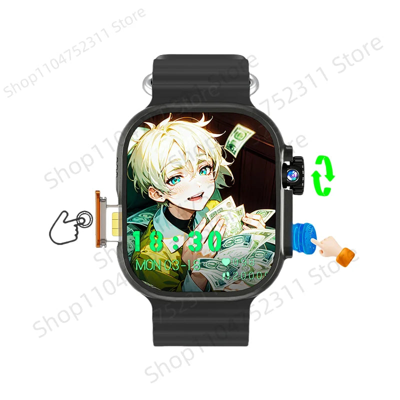 S10 Ultra 3 MAX Smartwatch — 4G/5G LTE, Rotating Camera, GPS & NFC