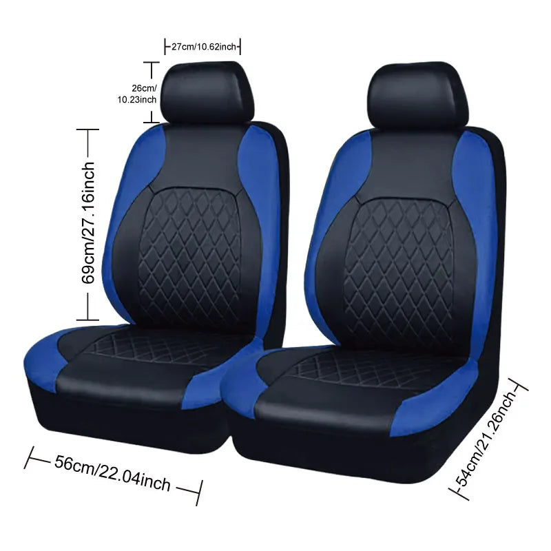 All-Season Quilted PU Leather Car Seat Cover, Waterproof Set
