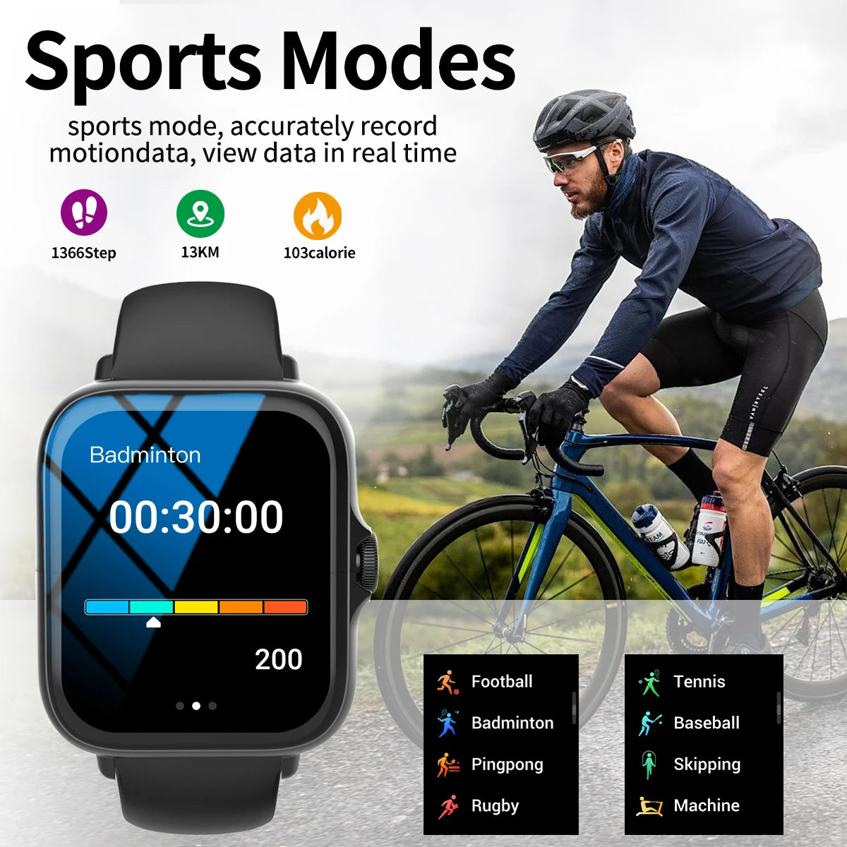 Full Touchscreen Smart Watch — Calls, Messages & Music Control (iOS & Android)