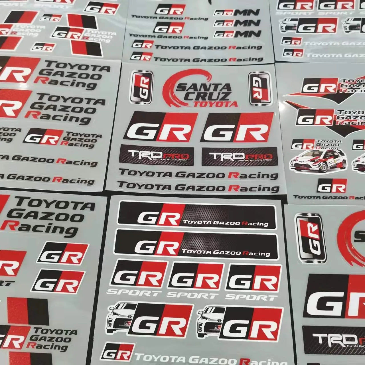 Car Decoration Stickers Reflective Waterproof Stickers Racing Decals For Toyota Yaris GR GAZOO Racing Logo Auris Pruis RAV4 TRD