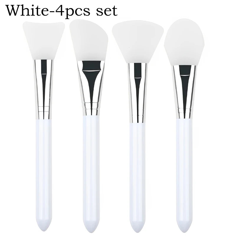 1/4pcs Silicone Facial Mask Brushes DIY Face Mask Brush Set Soft Head Mud Applicator Makeup Spatula Make Up Beauty Skincare Tool