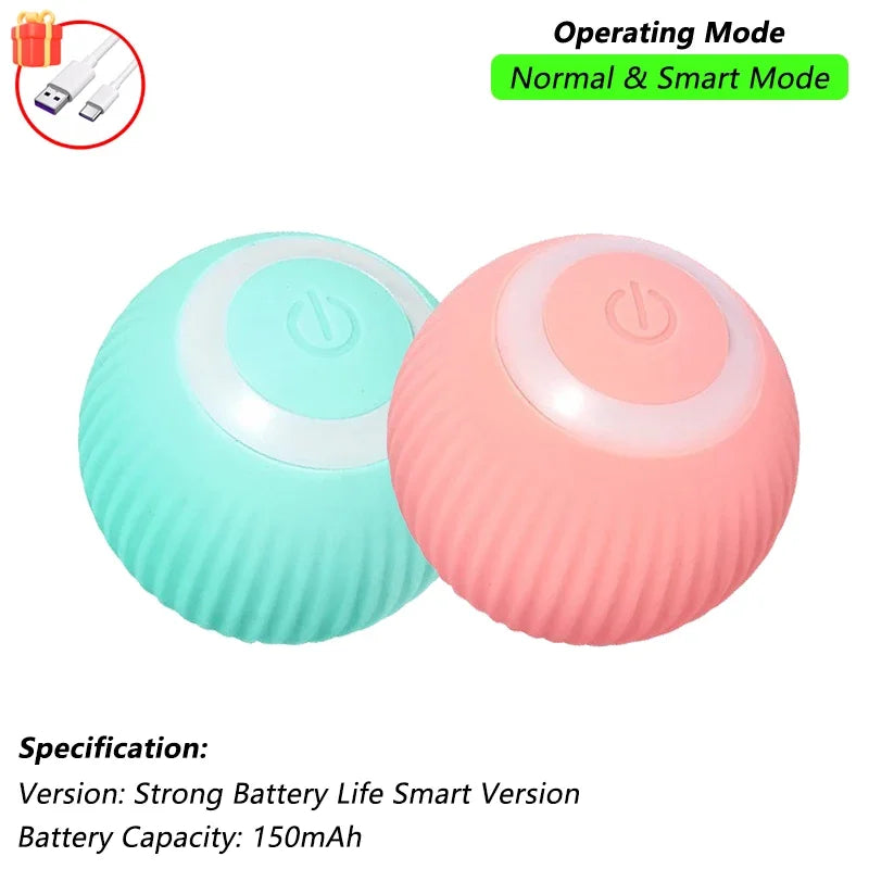 Automatic Rolling Cat Ball Toy with Tail, Rechargeable