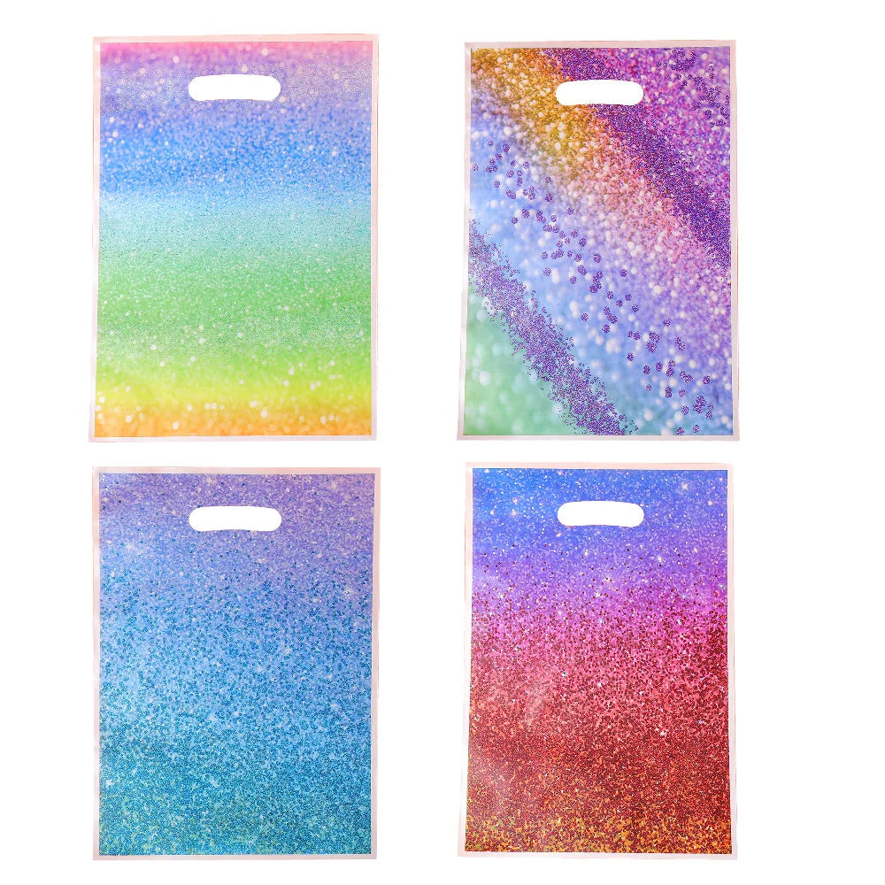 10/30/50pcs Gradient Hand Gift Bag Shining Star Party Gift Bag Galaxy Plastic Gift Bag Birthday Gift Bag Wedding Gift Package