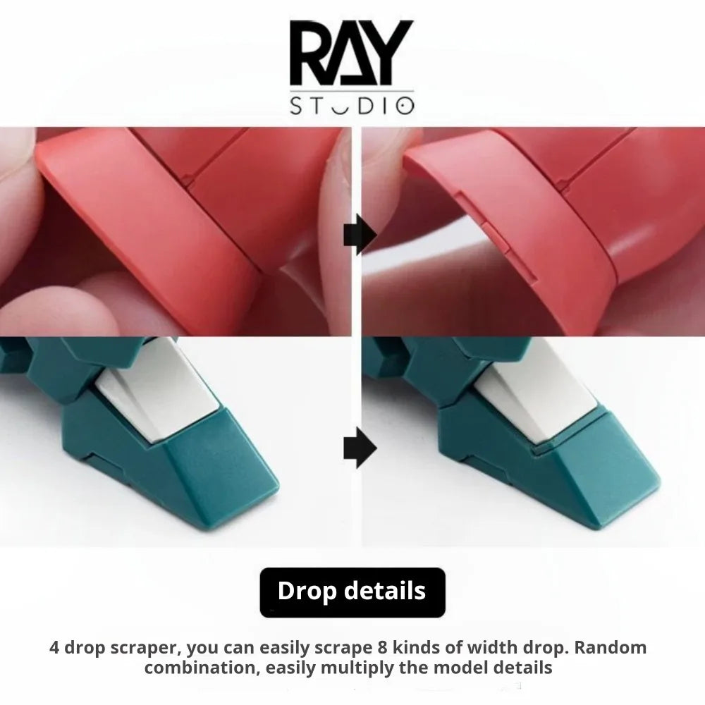 RAY Studio TinyGo Modeling Stepped Scraper for Gundam Military Scale Model Making Curved Step Scraper Kits Hobby DIY Craft Tool