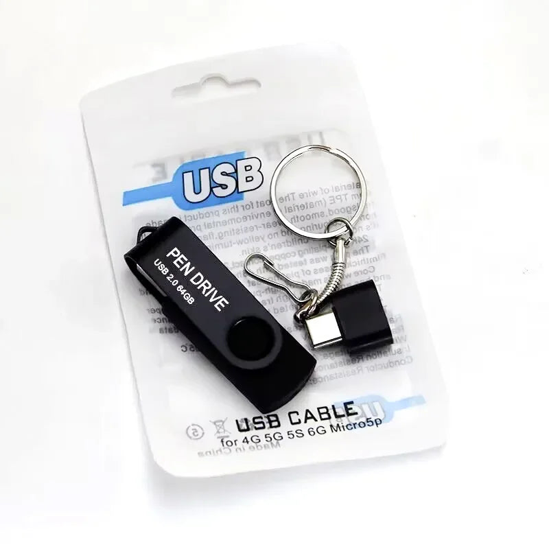 USB 2.0 Flash Drive 10-Pack — Bulk Color Memory Sticks 1GB to 128GB