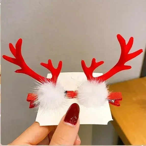 Xmas Antler Barrette Hairware New Year Girls Hairgrips Woman Party Ornament Accessories Christmas Hair Clips Deer Ear Hairpins