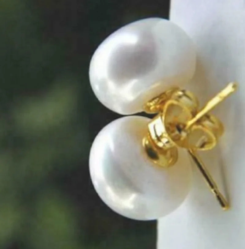 14k Gold Best selling item certificate AAA 7-8mm 8-9mm 9-10mm 10-11mm 11-12mm 12-13mm 13-14mm akoya White Pearl Earrings