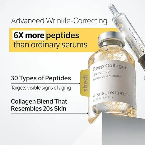 MMAlto SUNGBOON EDITOR Silk Peptide Lifting Ampoule – Korean Anti-Aging Face Serum with Collagen & 30 Peptides