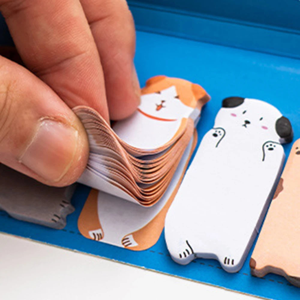 150 Sheets/Pack Cartoon Animals Sticky Notes Capybara Panda Cat Notepaper Memo Clips Decorative Paper Bookmarks Office School