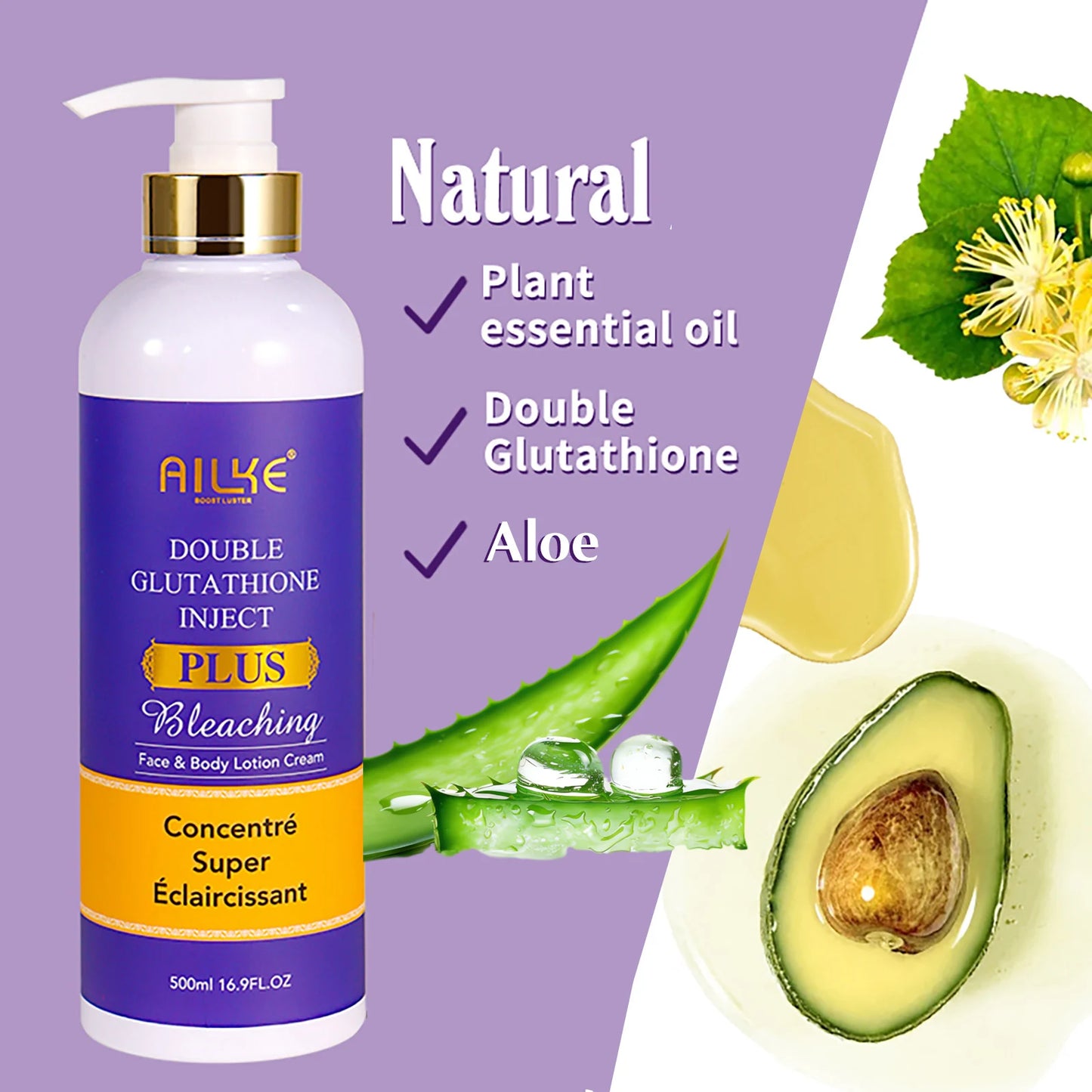 AILKE Skin Lightening Serum for Face and Body, with Double Glutathione, Day And Night Brightening Serum, Support Private Label