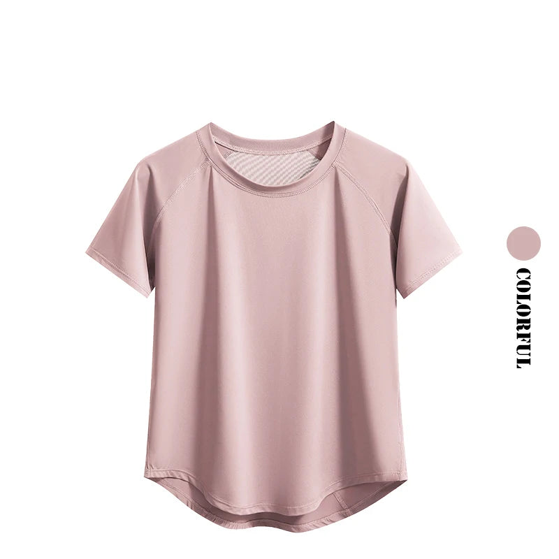 Women's Quick-Dry Sports Tee — Loose Short-Sleeve Running & Gym Top
