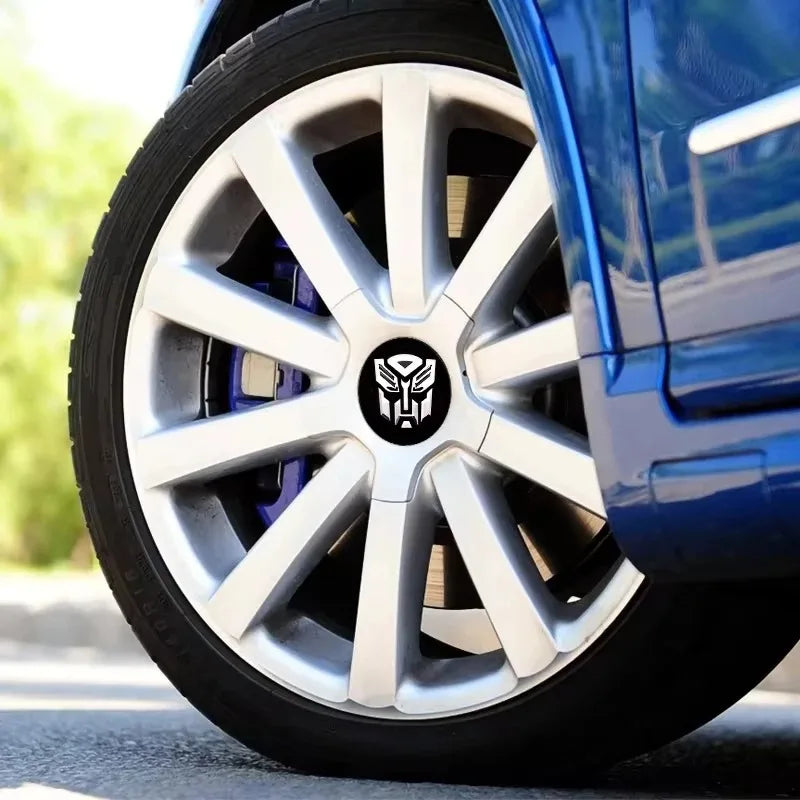 4pcs 56mm 60mm Autobot Emblem Car Wheel Center Cover Sticker Universal Rim Hub Caps For AUDI HONDA NISSAN KIA VW