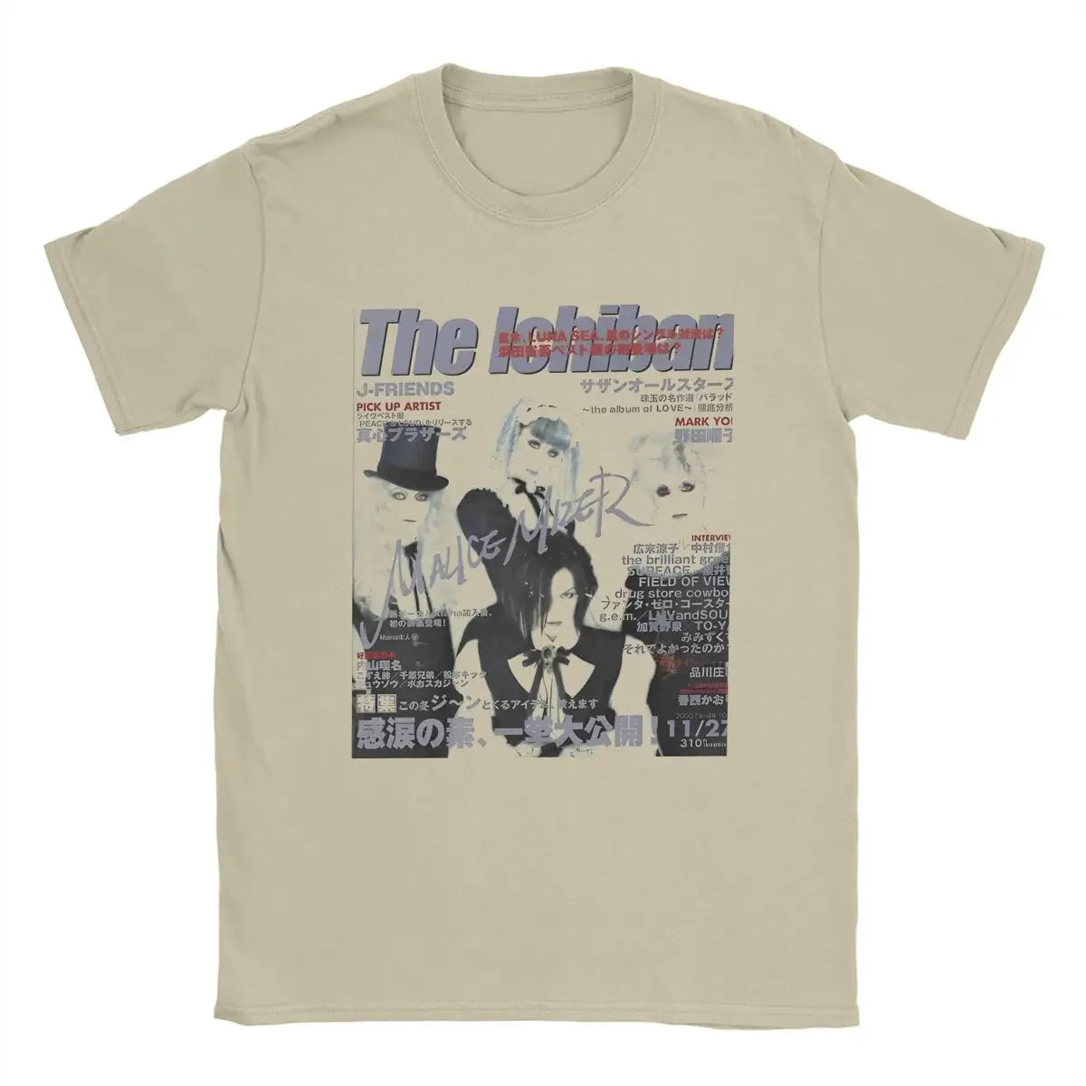 Malice Mizer Band Singer T Shirts Vintage T-Shirts Round Neck Rock Musician Tees Short Sleeve merchandise