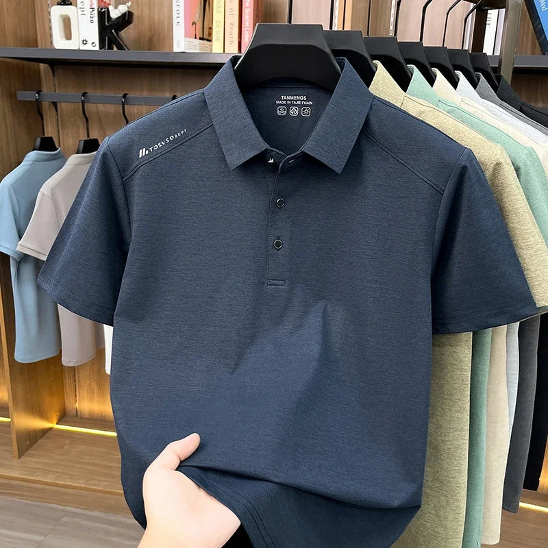 Men's Modern Polo Shirt - Slim Fit, Short Sleeve Business Casual