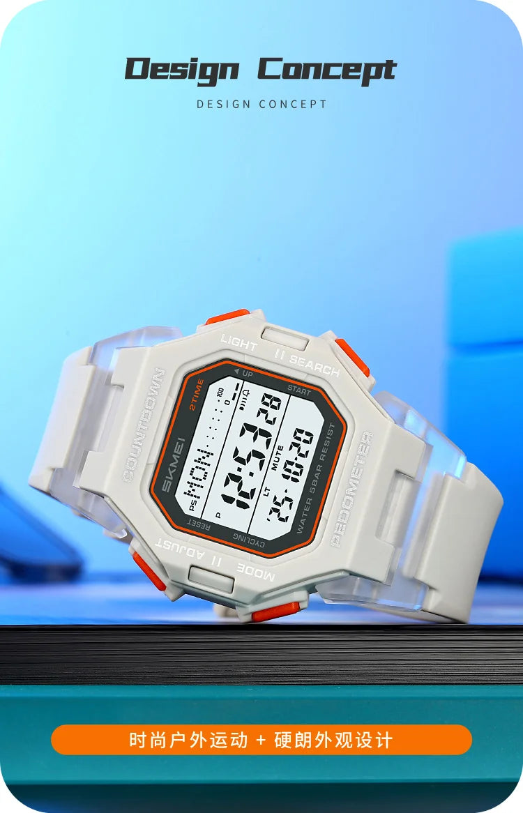 SKMEI 2596 Brand New Men Electronic Watch Fashion Alarm Clock Calendar Chronograph Luminous Digital Watches for Man reloj hombre