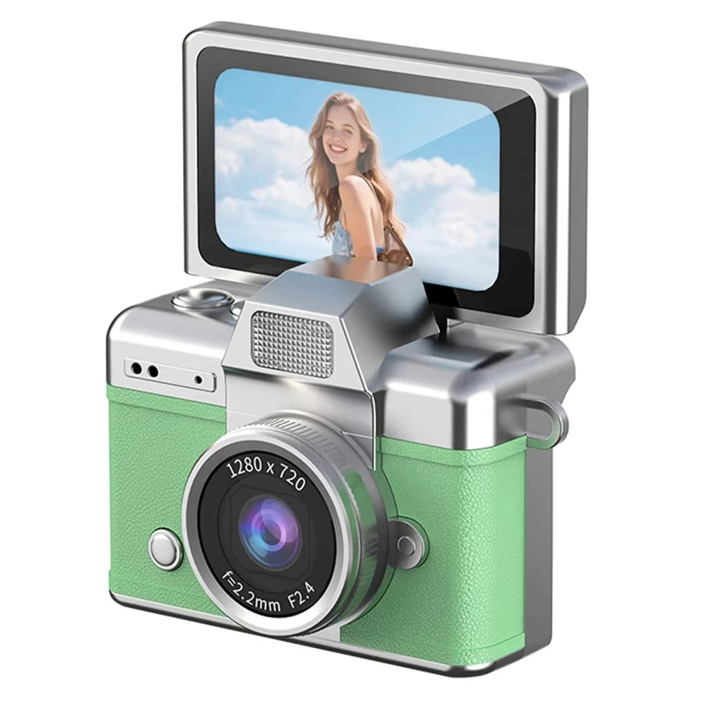 Ourlife Retro CCD Keychain Camera — Flip Screen Mini Camcorder