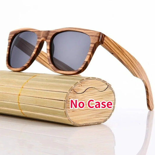 Wood Grain Sunglasses — Retro Unisex Summer Shades