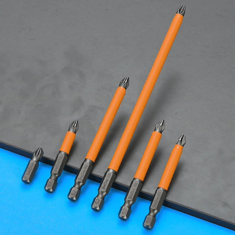 Anti Slip bits Magnetic Screwdriver bit Set S2 Alloy Steel Impact Resistance Hex Shank Alloy Steel Bits Suitable for Power Tools