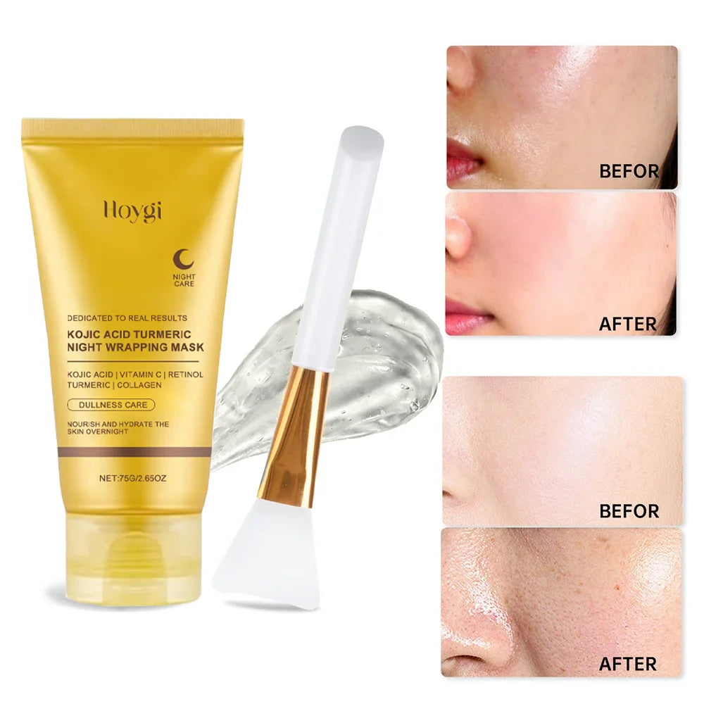 Eelhoe Turmeric & Collagen Night Peel-Off Mask 75g – Overnight Brightening, Anti-Wrinkle, Firming & Deep Hydration | Korean Skin Care
