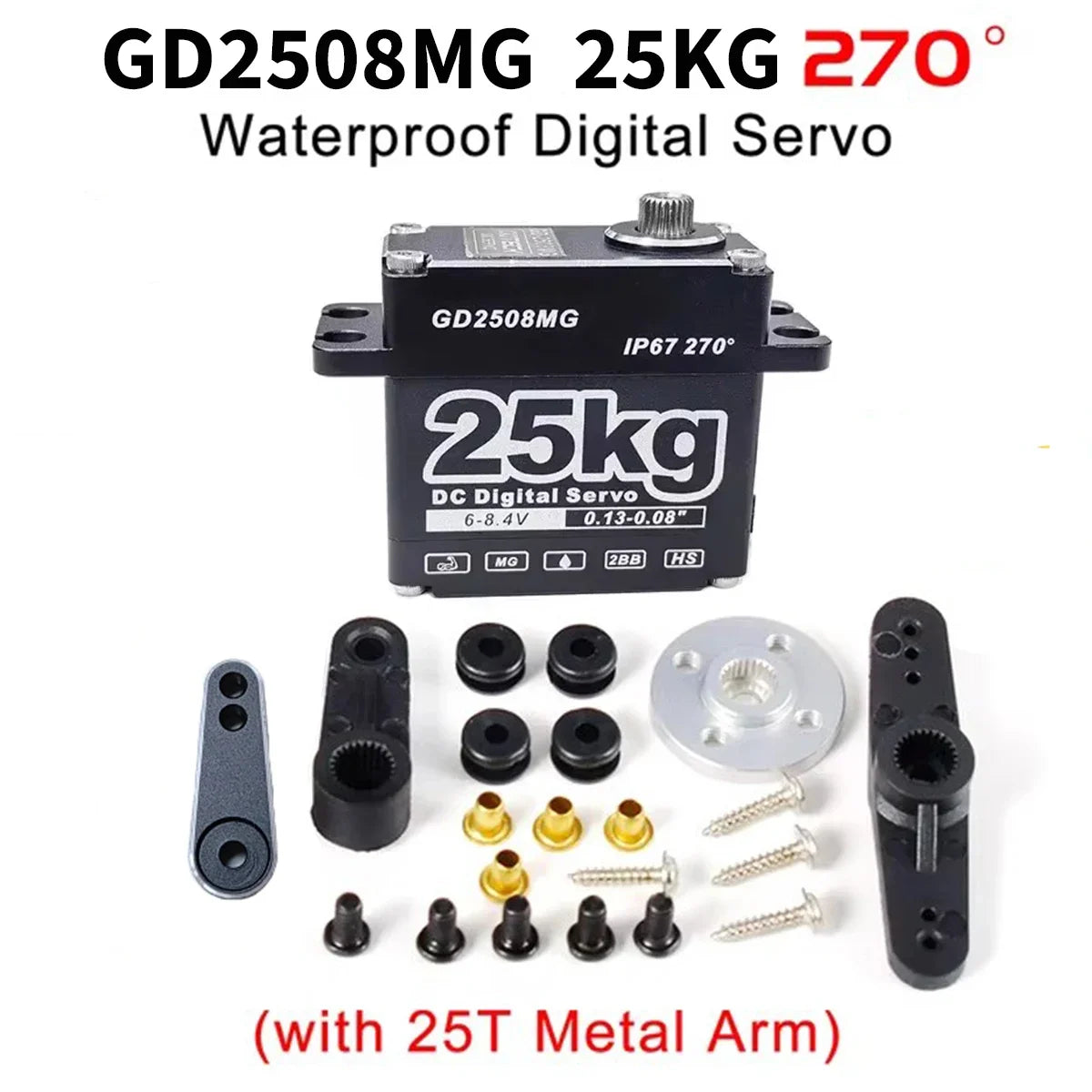 25kg 35kg 45kg RC Servo Metal Waterproof Servo For RC 1/10 1/8 Traxxas TRX4 Axial SCX10 Crawler Car Robot Truck Robot Parts