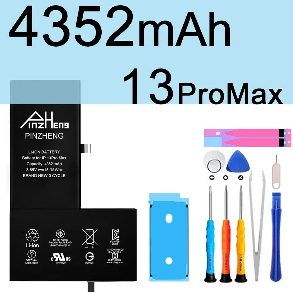 PINZHENG High Capacity Replacement Battery for iPhone X, XR, XS, 11, 12, 13 Mini Max Pro – 1-Year Warranty