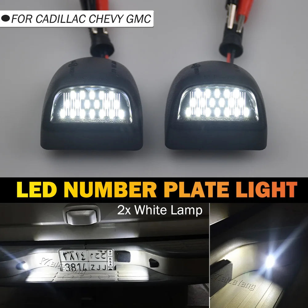 LED License Number Plate Lights For Cadillac Escalade 2002-2006 Chevy Tahoe 2000-2006 Car License Plate Lamp For GMC Sierra
