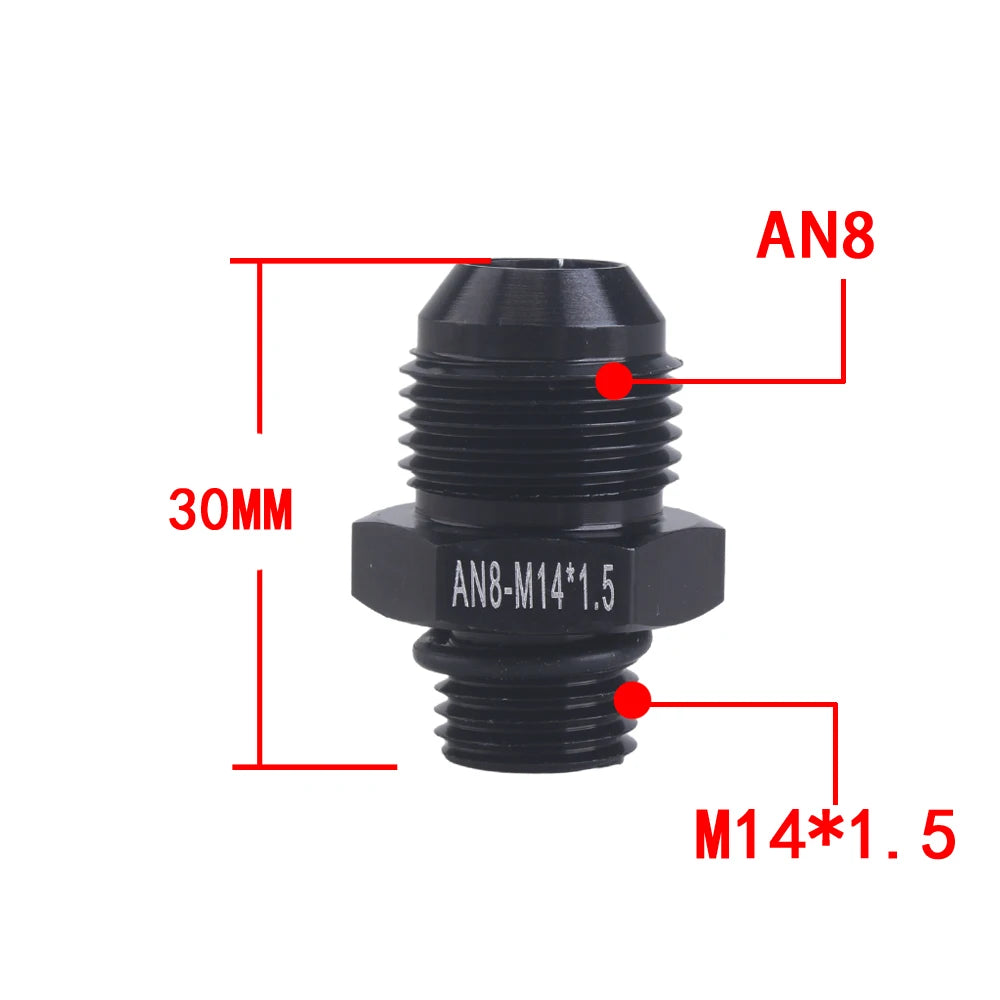 Universal AN6 AN8 AN10 To AN To M14/M16/M18x1.5 Thread Straight Fuel Oil Air Hose Fitting Male Adapter Car Auto Accessories