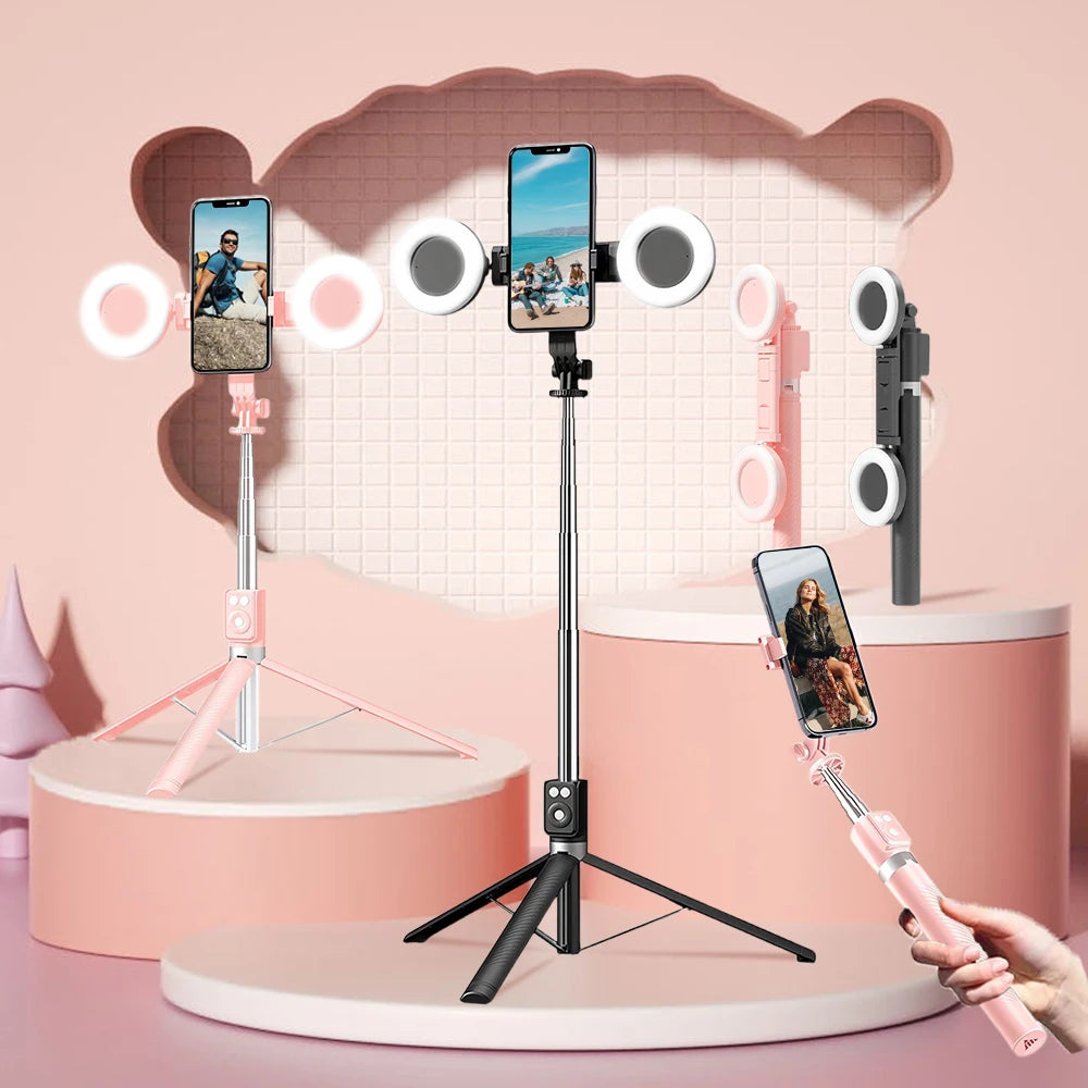 Multi-functional Selfie Stick Magnetic Mobile Phone Holder Live Broadcast Portable Anti-shake Handheld