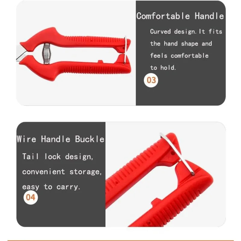 Straight-Head Pruning Shears — Stainless Steel Bonsai Garden Scissors