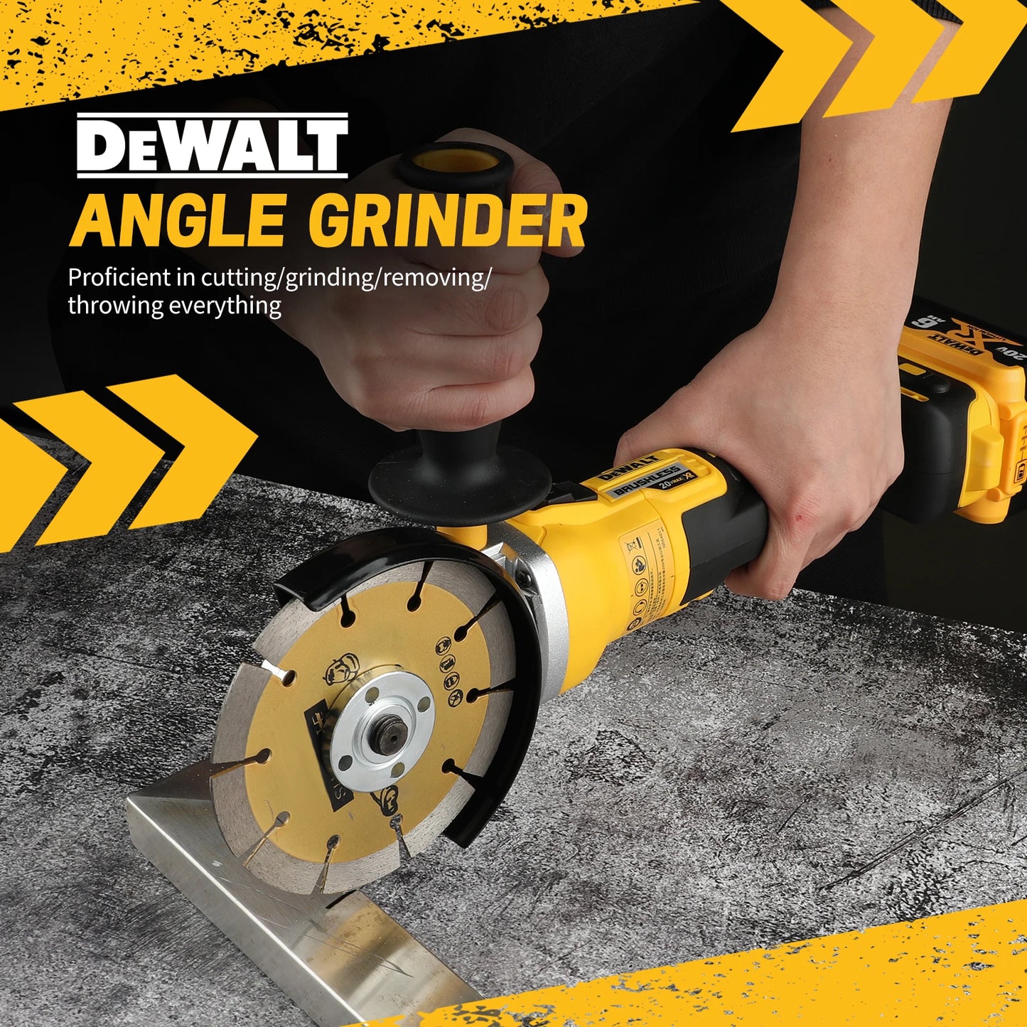 DEWALT  DCG405FN Angle Grinder 18V Brushless Motor Cordless Cutting Machine 125mm Rechargeable Handheld Polishing Machine