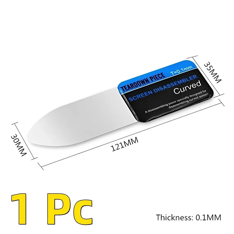 1-20Pcs Mobile Phone Curved LCD Screen Spudger Opening Pry Card Tools Ultra Thin Flexible Mobile Phone Disassemble Steel Metal