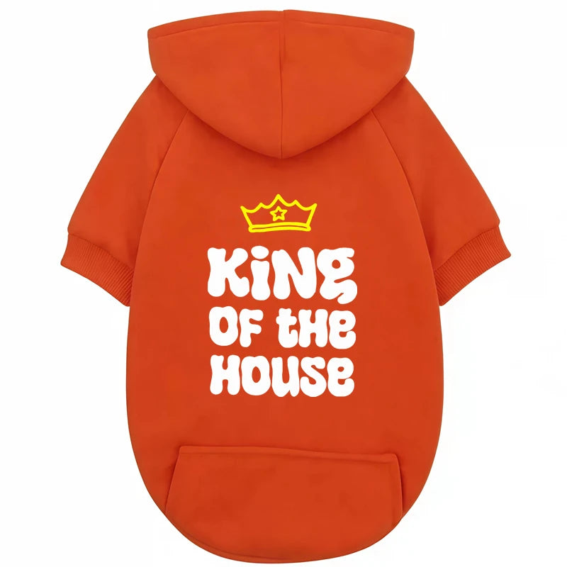 King of the House Dog Hoodie - Funny Crown Print Pet Sweatshirt - photo 4