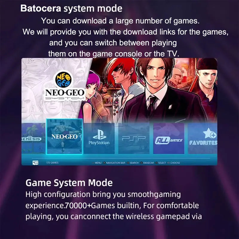 T1 Portable Game Console — 10-inch HD Screen, 60+ Emulators, 2 to 4 Players, Wireless Controller